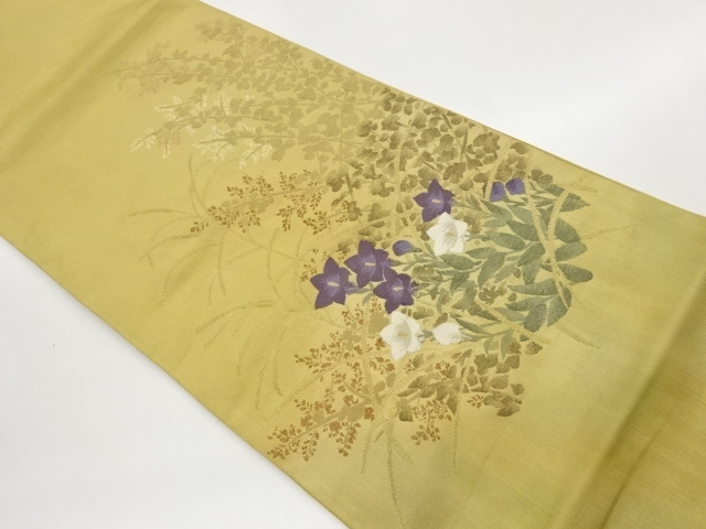 JAPANESE FUKURO OBI / WOVEN AUTUMN FLOWERS / BY JURAKU